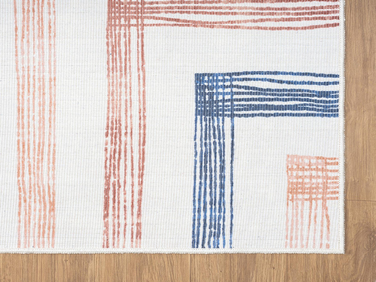 TEPPICH Marilla Rostfarben,Dunkelblau,Creme 160/230 cm - Rostfarben, Textil (160/230cm) - My-Rug