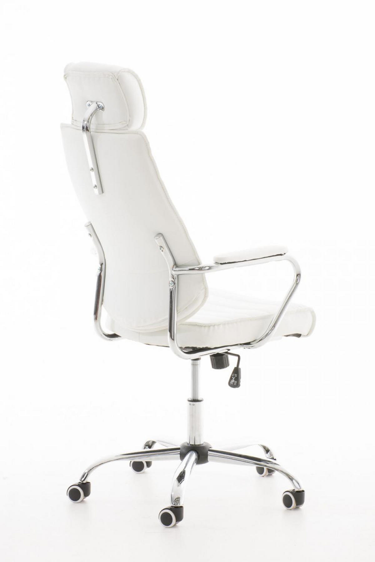 CHEFSESSEL Lederlook weiß - Chromfarben/Weiß, Textil/Metall (60/117/67cm) - CLP