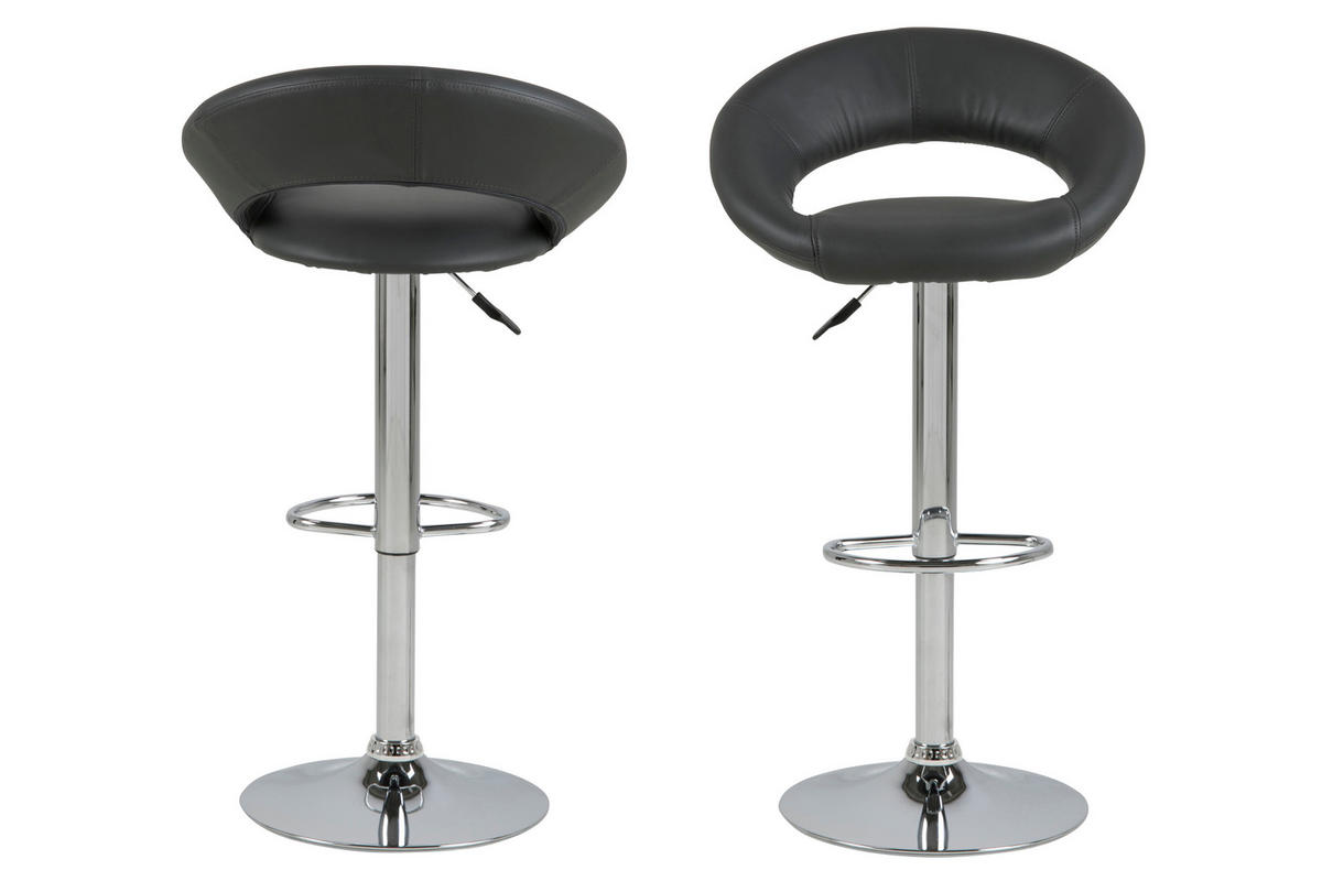BARHOCKER grau PU Kunstleder - Grau, Holzwerkstoff (56/100/50cm) - ebuy24