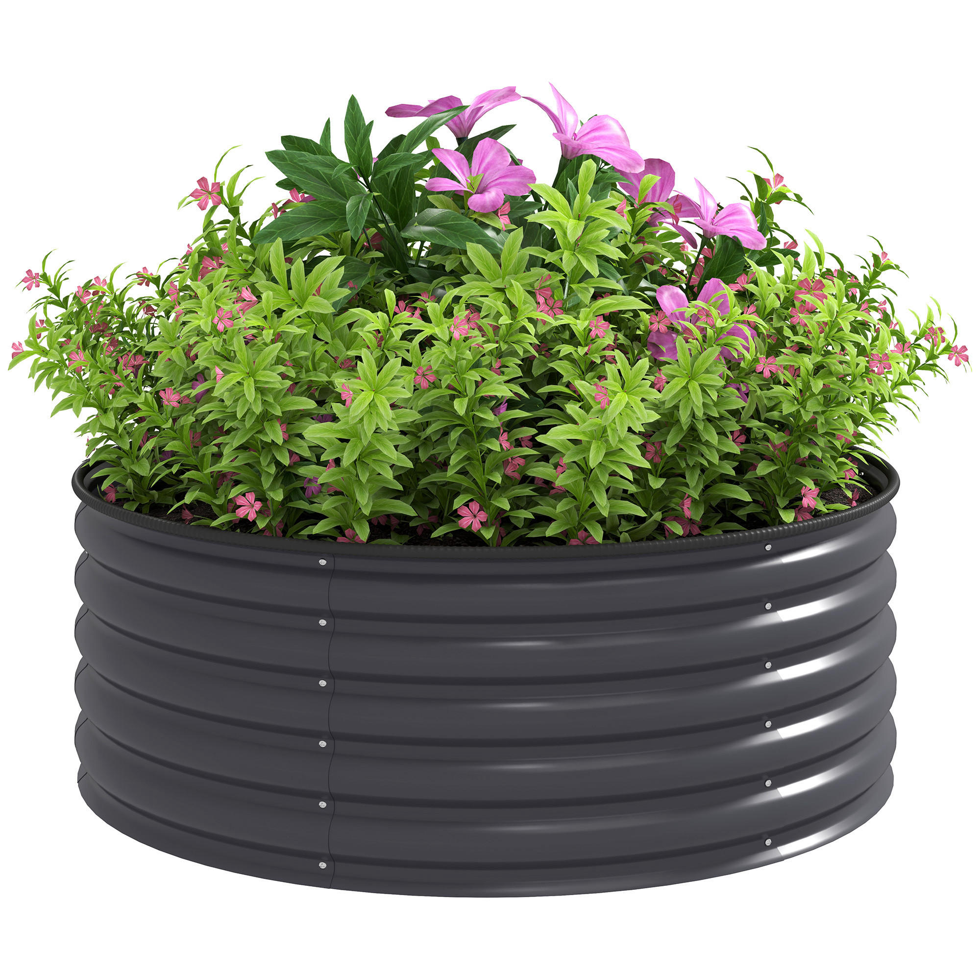 HOCHBEET - Dunkelgrau, Metall (120/43/120cm) - Outsunny