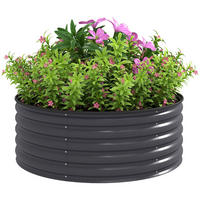 HOCHBEET - Dunkelgrau, Metall (120/43/120cm) - Outsunny