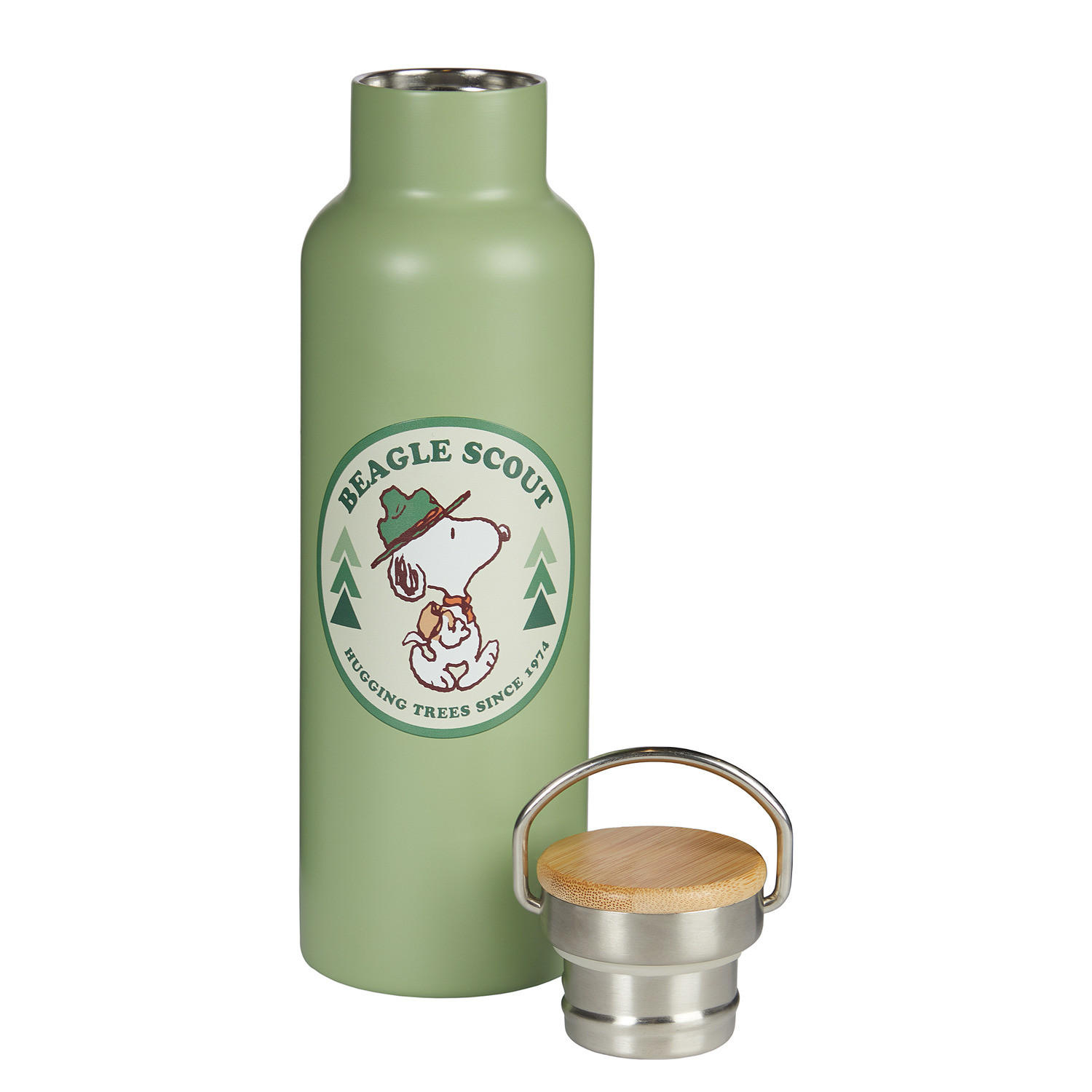 TRINKFLASCHE Peanuts - Olivgrün, Metall (0.65L) - Butlers