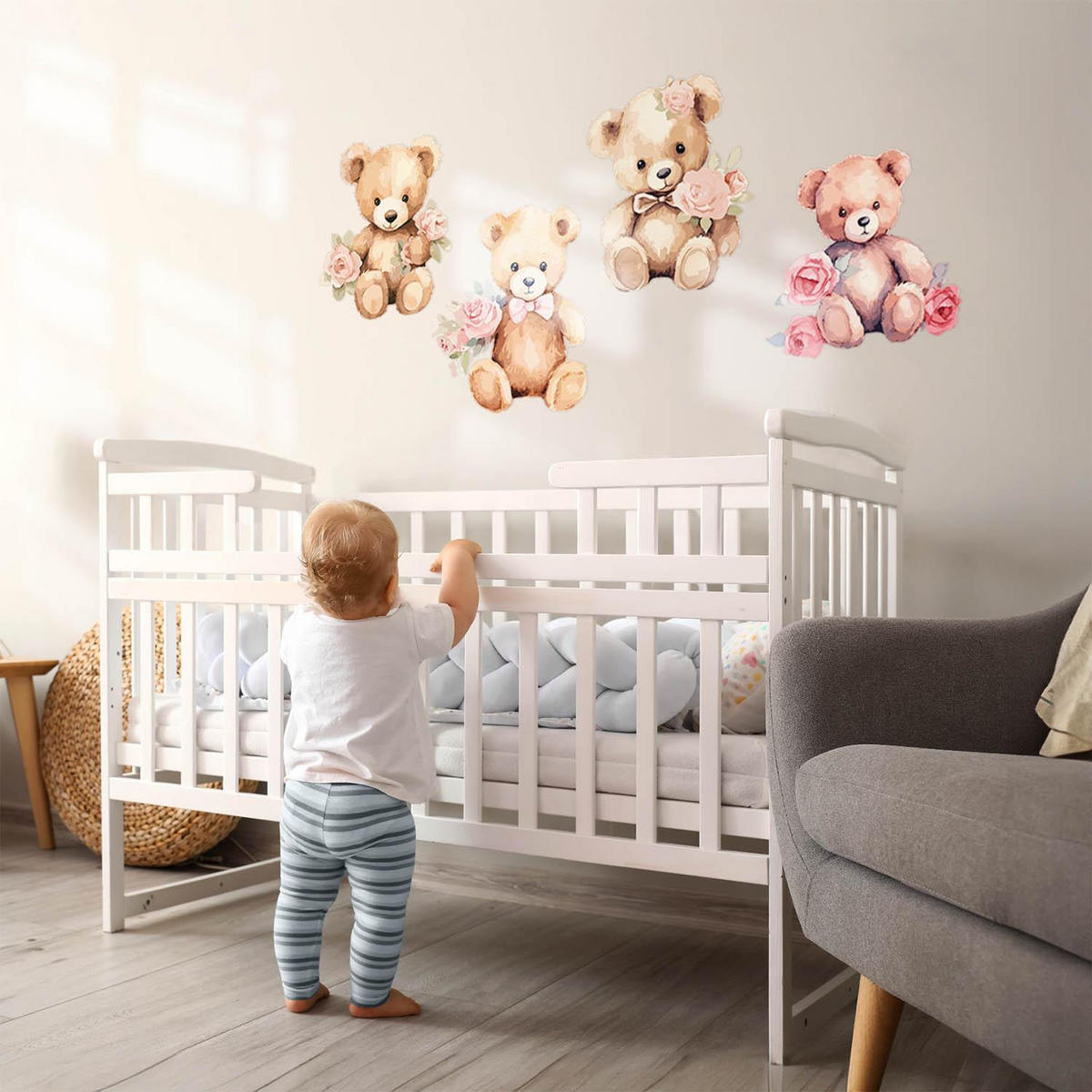 WANDAUFKLEBER 80x103cm - Teddybären - Multicolor, Kunststoff (80/103/0.1cm) - Wallfluent
