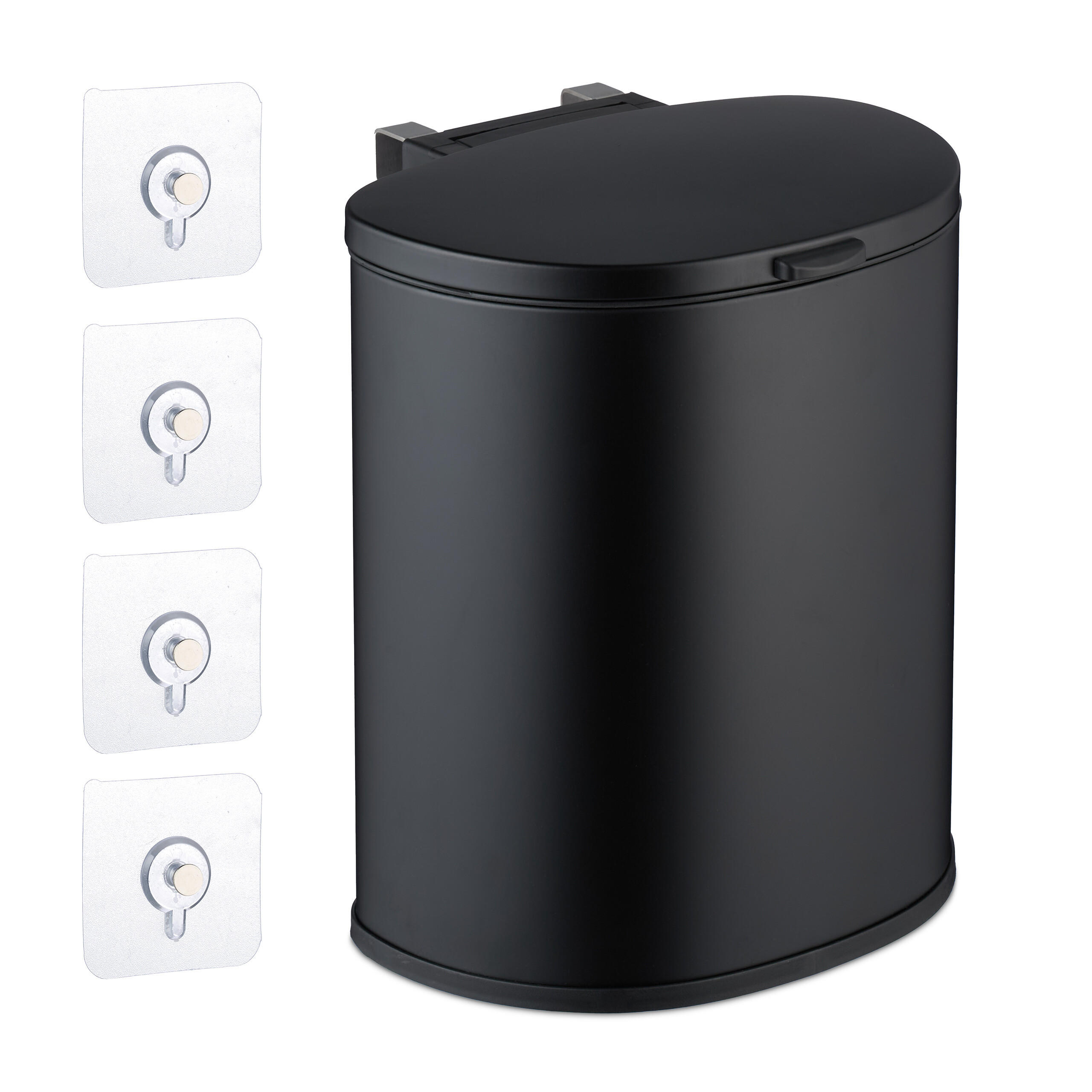 KÜCHENMÜLLEIMER - Schwarz, Kunststoff/Metall (28/32/25cm) - Relaxdays