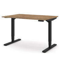 SCHREIBTISCH Elektrisch höhenverstellbarer Schreibtisch Y-Line Eiche Tabak Schwarz 120/80/62-127cm - Eiche Wotan/Schwarz, Holzwerkstoff/Metall (80/120/127cm) - ASSMANN