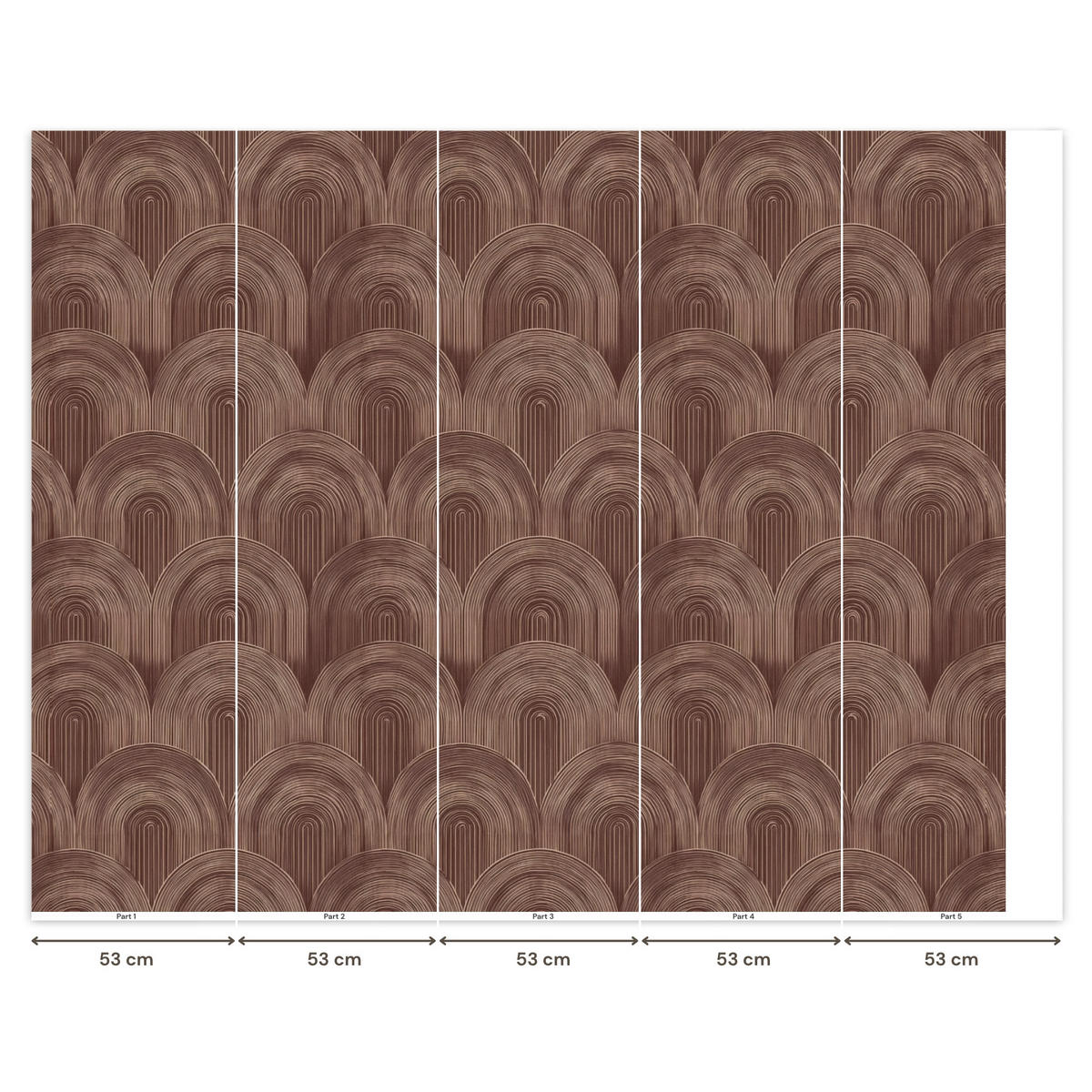 TAPETE - Rhythmic - Aufschlag - Braun - 240x200 cm - Dunkelbraun, Papier (240/200cm) - OnlyWow