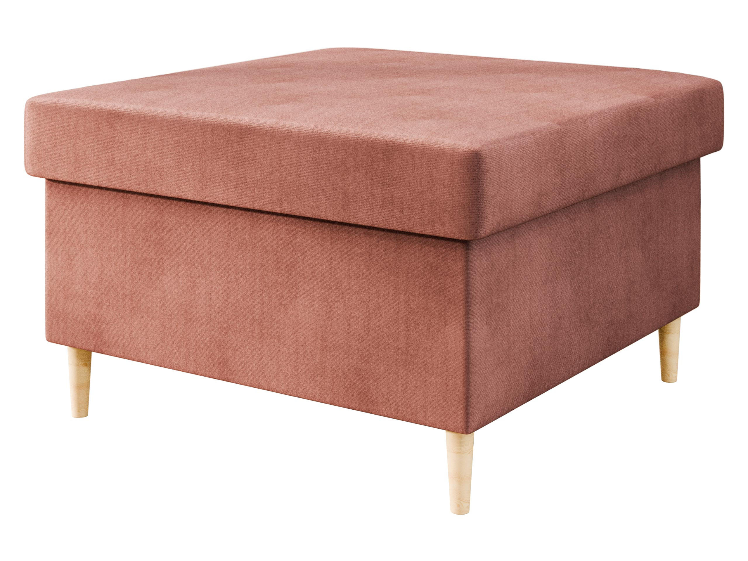POLSTERHOCEKR Zako P - Dunkelrosa/Naturfarben, Holz/Textil (70/43/70cm) - MIRJAN24