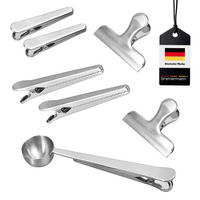 VERSCHLUSSKLAMMERN 7er-Set, silber - Edelstahlfarben, Metall (2.5/2.5/17.5cm) - bremermann