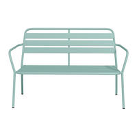 GARTENBANK - 2 Personen - Metall - Mandelgrün - - Grün, Metall (123/82/58cm) - Vente-Unique