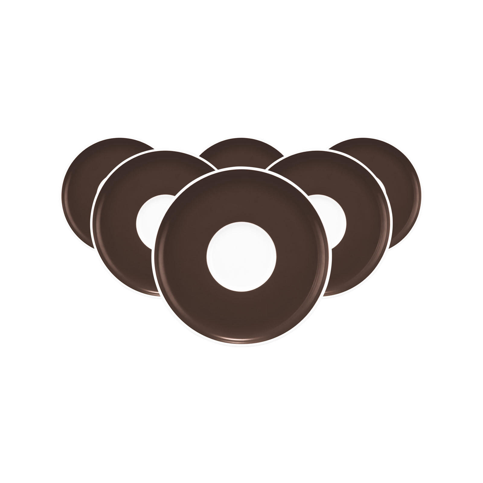 KOMBIUNTERTASSEN Sento Home Pure Colors Chocolate Brown ø 16,2 cm 6er Set - Dunkelbraun, Keramik (16.2cm) - Seltmann Weiden