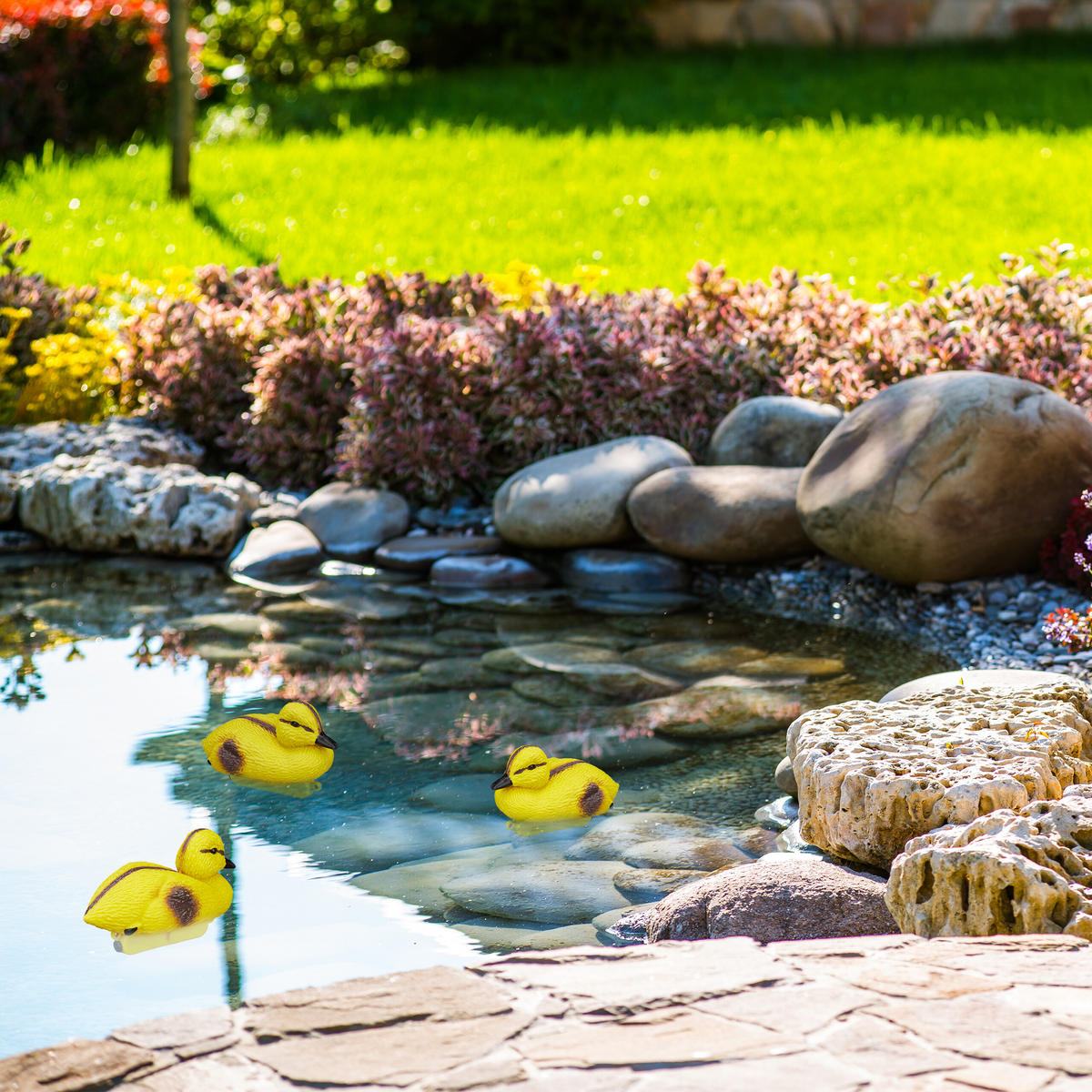 10XTEICHENTE - Gelb, Kunststoff (12.5/6.5/7cm) - Relaxdays