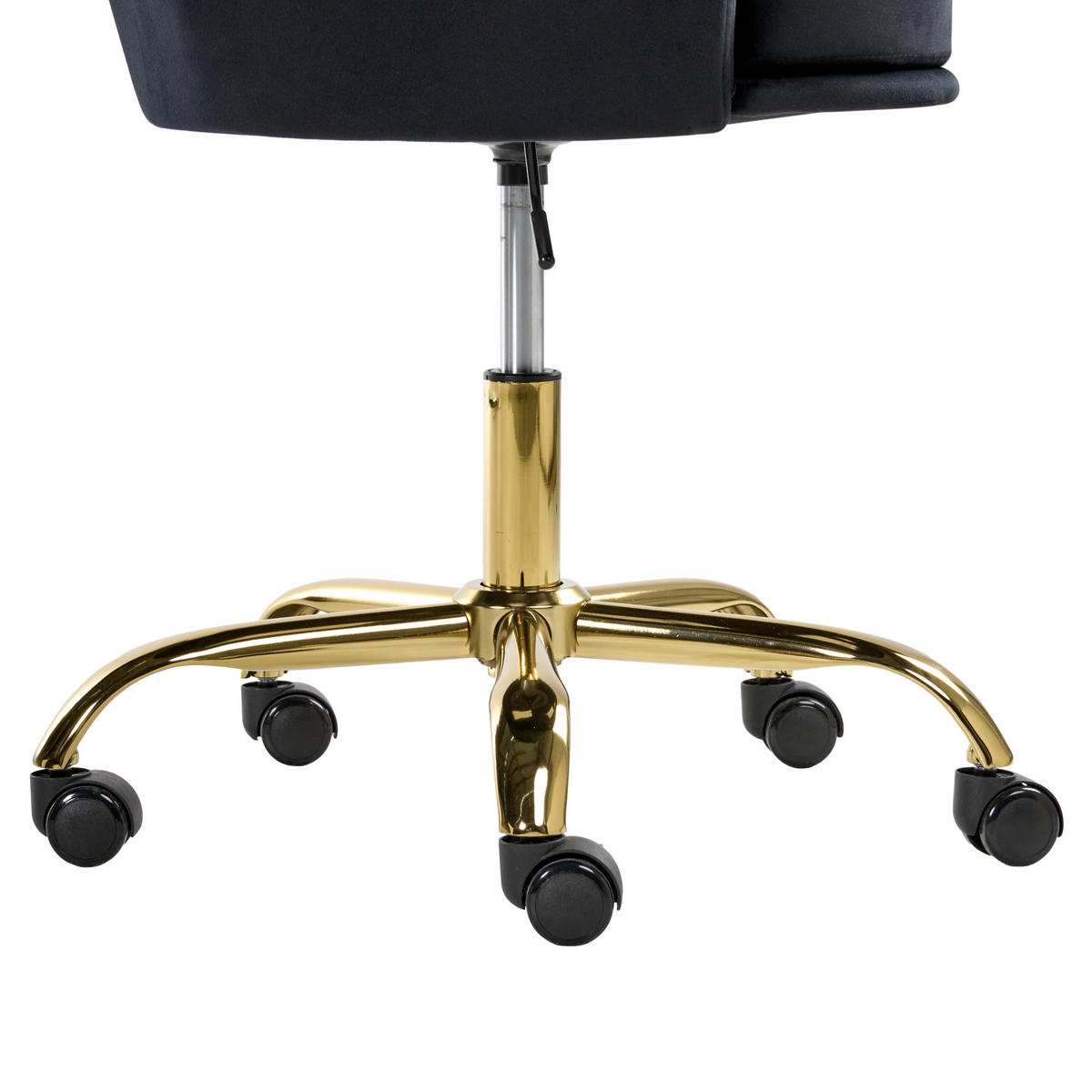 SCHREIBTISCHSTUHL Schwarz Monticello - Goldfarben/Schwarz, Textil (60/79/60cm) - Beliani