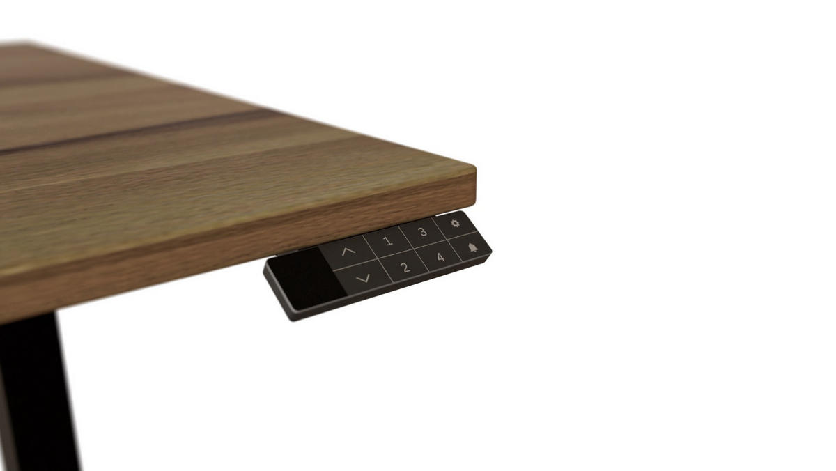 SCHREIBTISCH 150/80/65 - 130 cm elektrisch höhenverstellbar aus Kernbuche ergonomisch - Schwarz/Braun, Holz (80/150/65cm) - MeinMassivholz