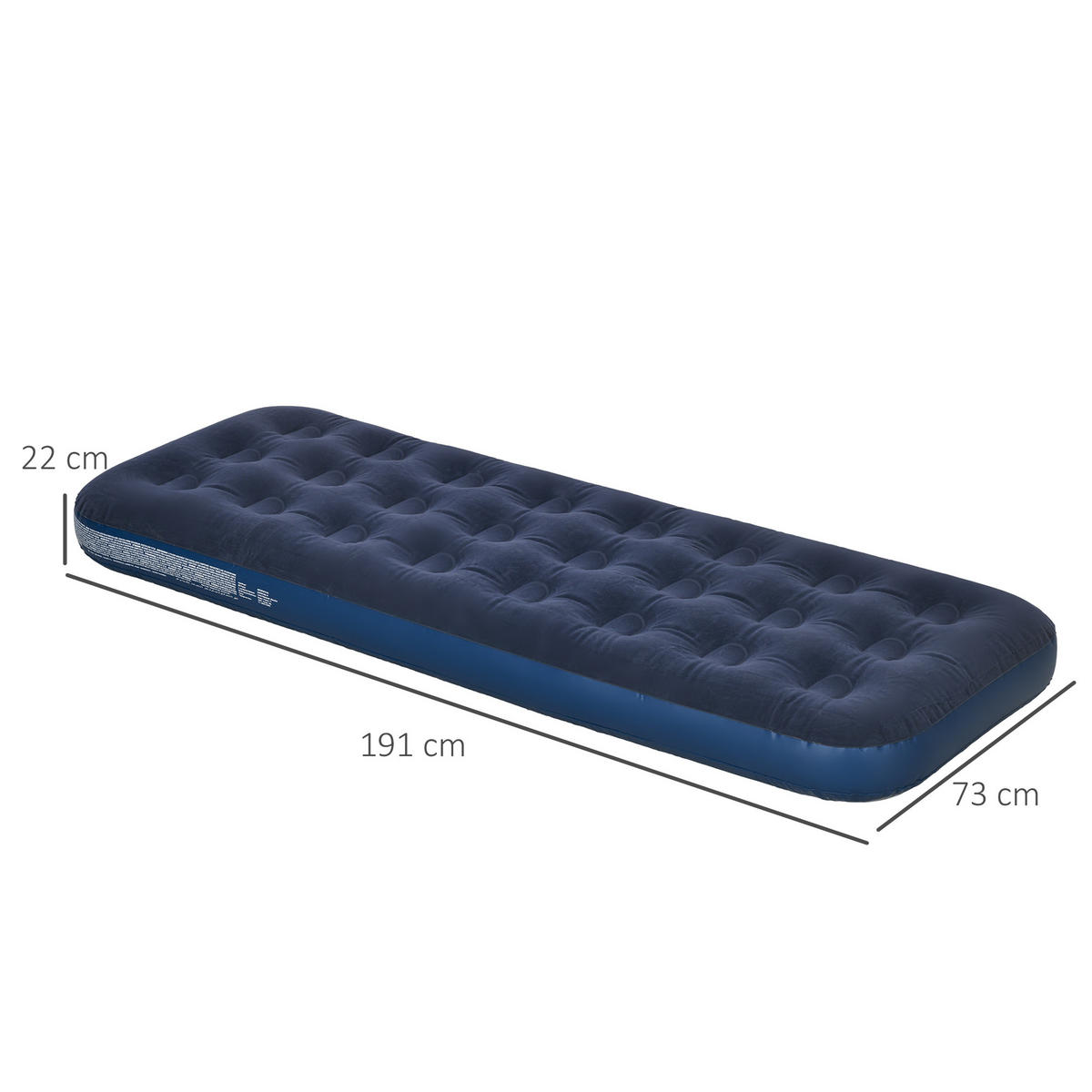 LUFTMATRATZE DE-18898 einfach, mit integrierter Handpumpe Blau - Blau, Kunststoff - ComfortXL