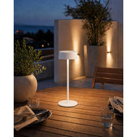 LED-TISCHLEUCHTE - dimmbar, kabellos, IP54, Metallgehäuse, für Innen- und Außenbereich, weiß, höhenverstellbar - Weiß, Metall (13.5/13.5/36cm) - Northpoint
