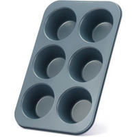 MUFFINFORM für 6 Jumbo-Tassen Karbonstahl Haze Blue - Grau, Metall (22.5/4.5/34.5cm)