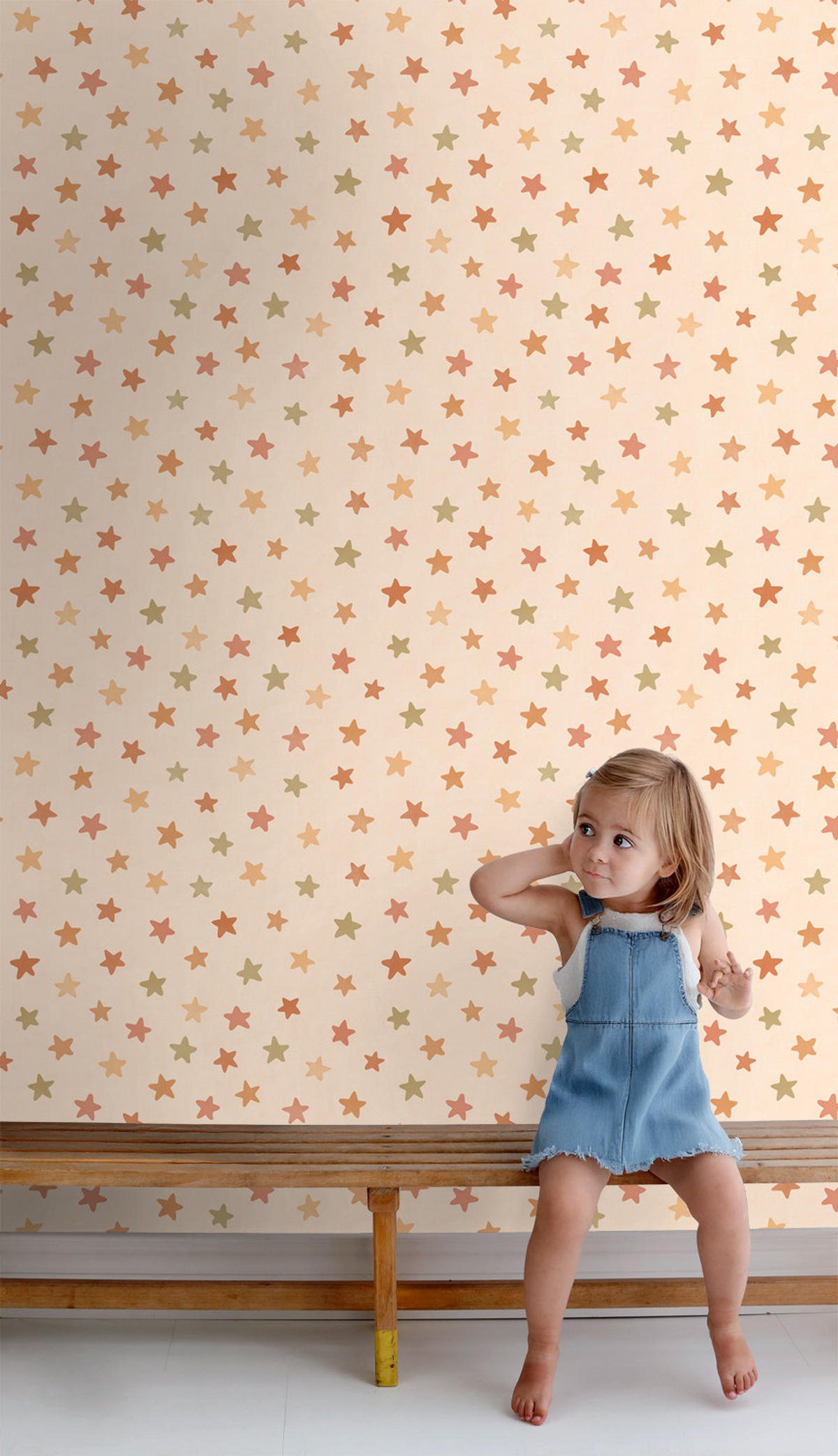 TAPETE kleine Sterne 50 x 900 cm - Orange, Papier (50/0.1cm) - ESTAhome