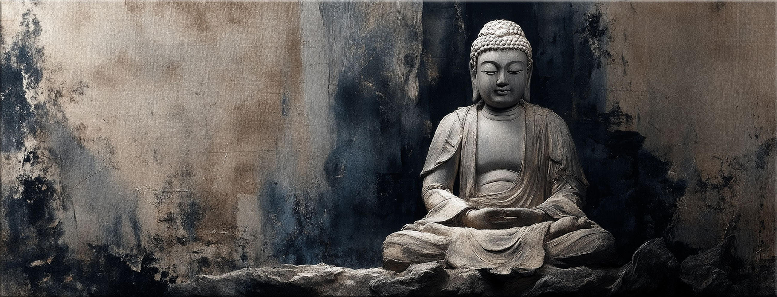 GLASBILD 80x30 cm Buddha Yoga Zen - Anthrazit, Glas (80/30cm) - artissimo