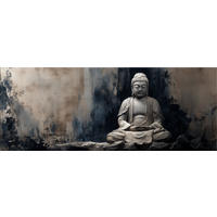 GLASBILD 80x30 cm Buddha Yoga Zen - Anthrazit, Glas (80/30cm) - artissimo
