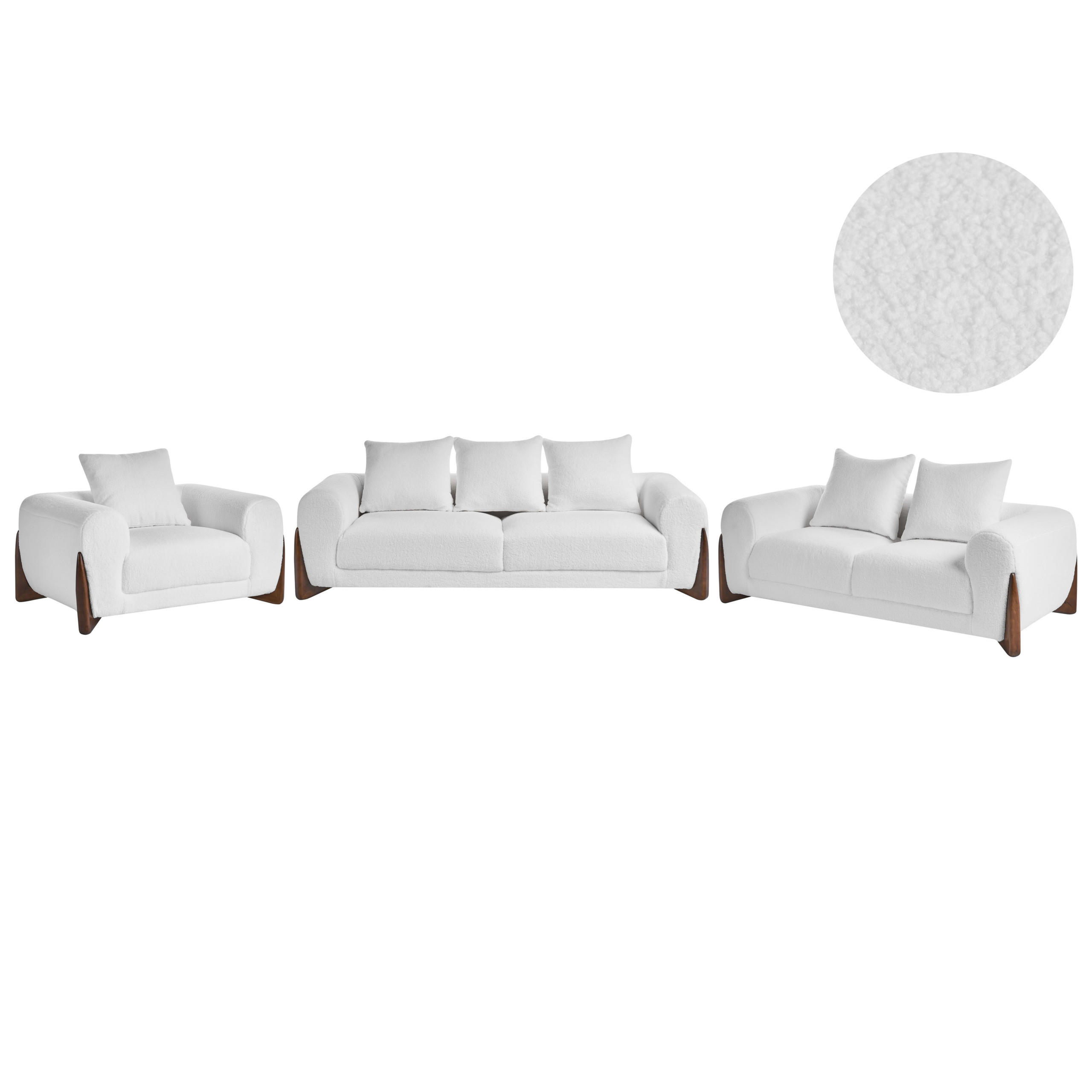 Beliani Sofa-Set Weiß, Braun 217x82x87 cm