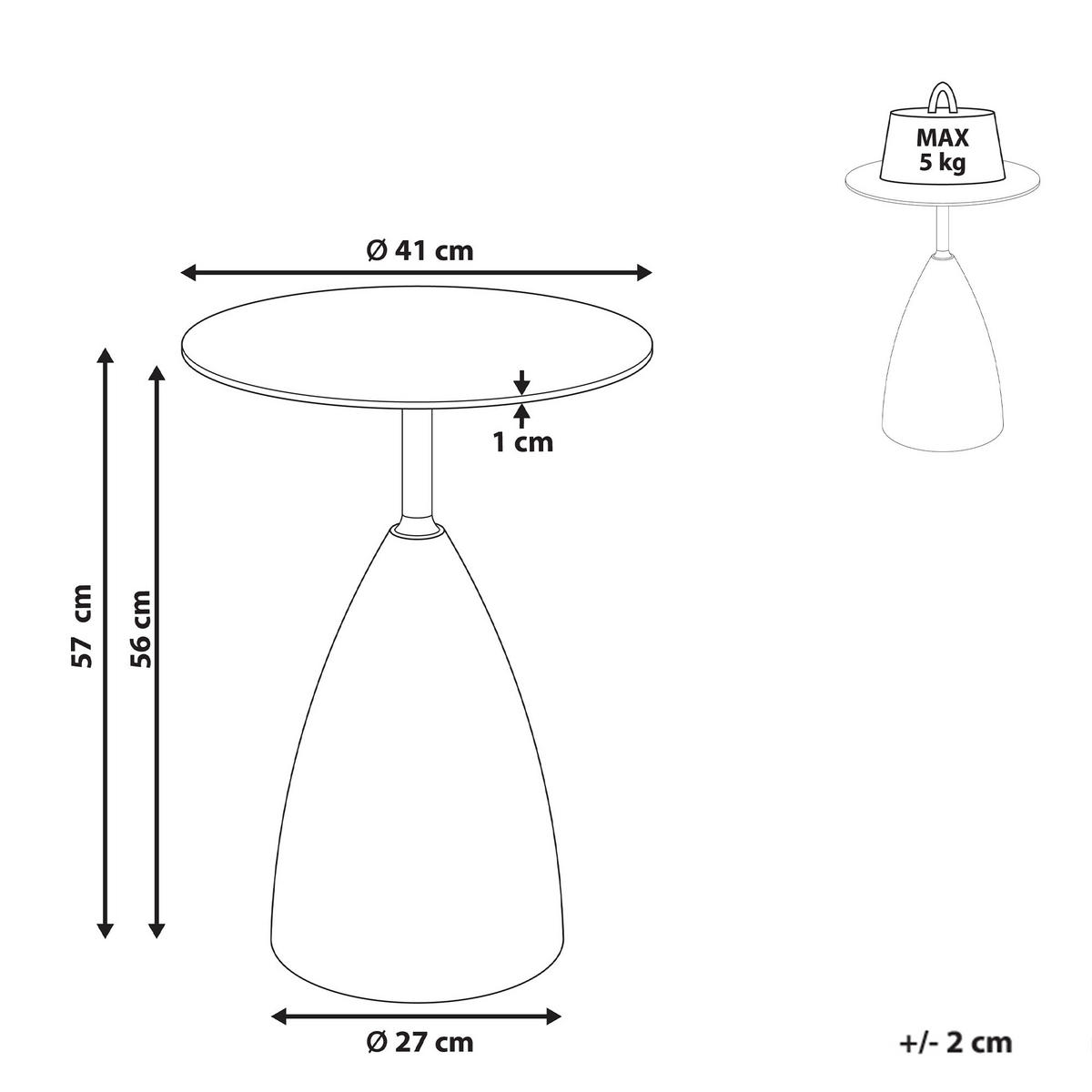 BEISTELLTISCH Sicherheitsglas Braun/Schwarz Wallis - Braun, Metall (41/41/57cm) - Beliani