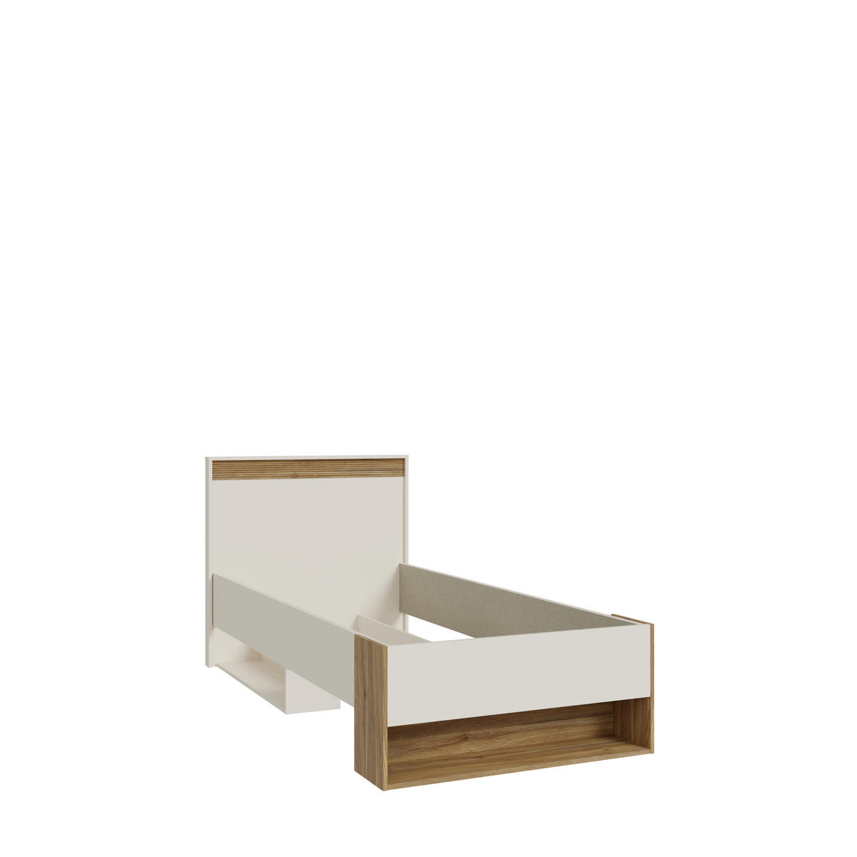 JUGENDZIMMER Wexlin in Mauvella Eiche und Sand 6 teilig mit Lamellenoptik - Beige/Braun, Holzwerkstoff (80/200/120cm)