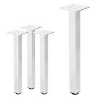 TISCHBEINE 4er Set I-Design H:42 cm Weiß 4x4 cm - Weiß, Metall (4/42/4cm) - ML-DESIGN
