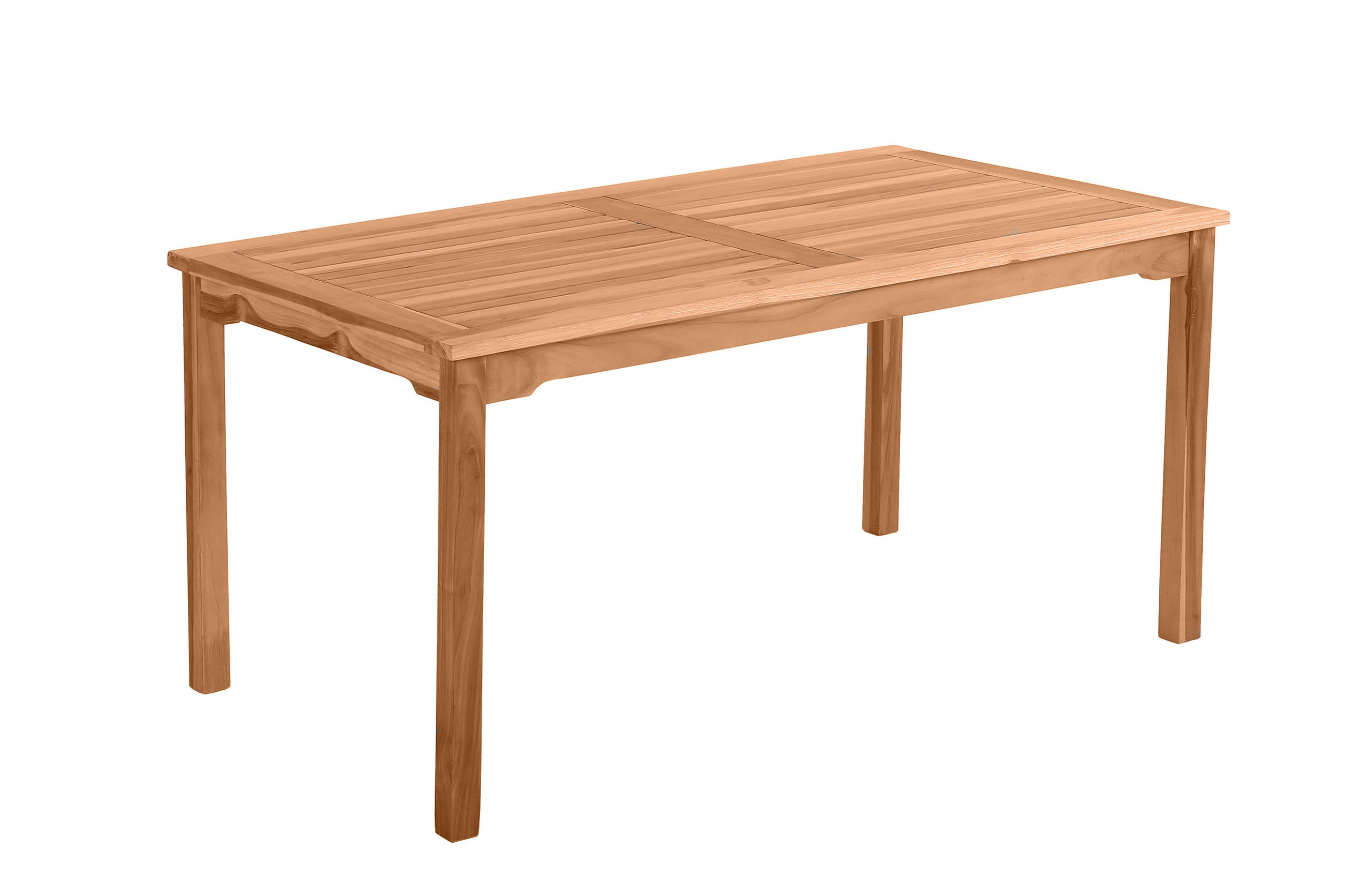 GARTENTISCH Teaka für 4-6 Personen, 150x90 cm,Teakholz - Naturfarben, Holz (90/150/75cm) - TPFGarden