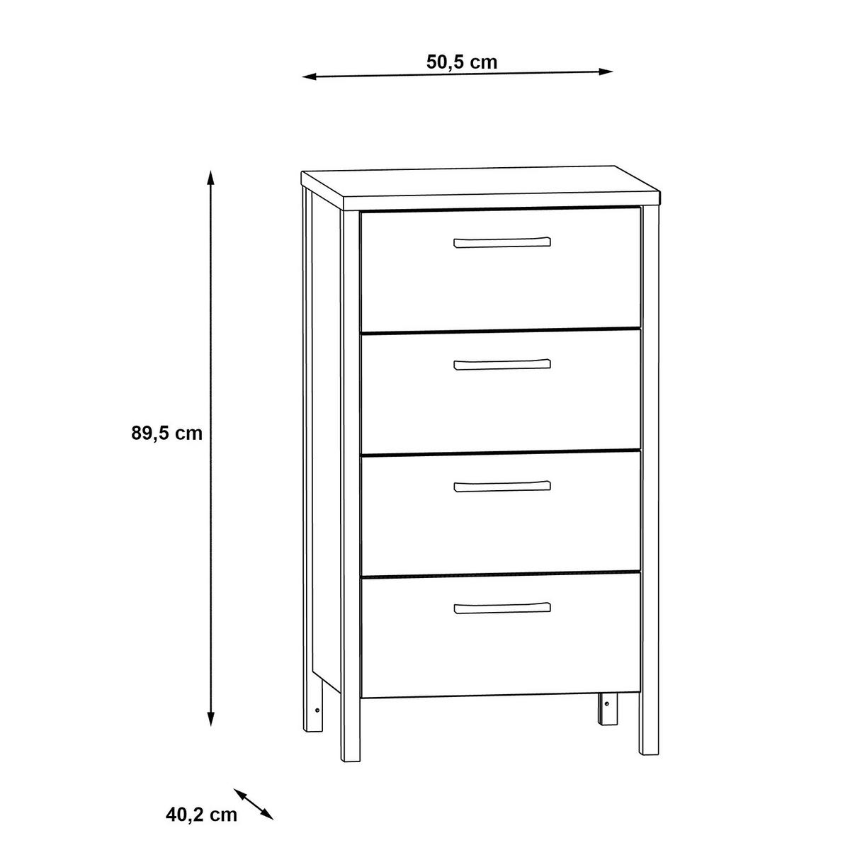 KOMMODE - Eiche Artisan Dekor / Schwarz - Schwarz/Braun, Holzwerkstoff/Kunststoff (51/90/40cm) - home24