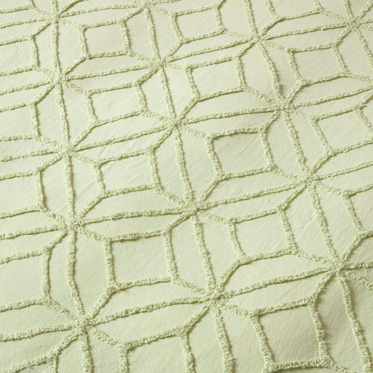 BETTWÄSCHE Perkal getuftet - Salbeigrün, Textil (230/220cm) - Homescapes