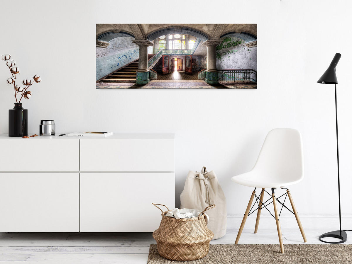 GLASBILD 125x50 cm Lost Place Architektur - Beige, Glas (125/50cm) - artissimo