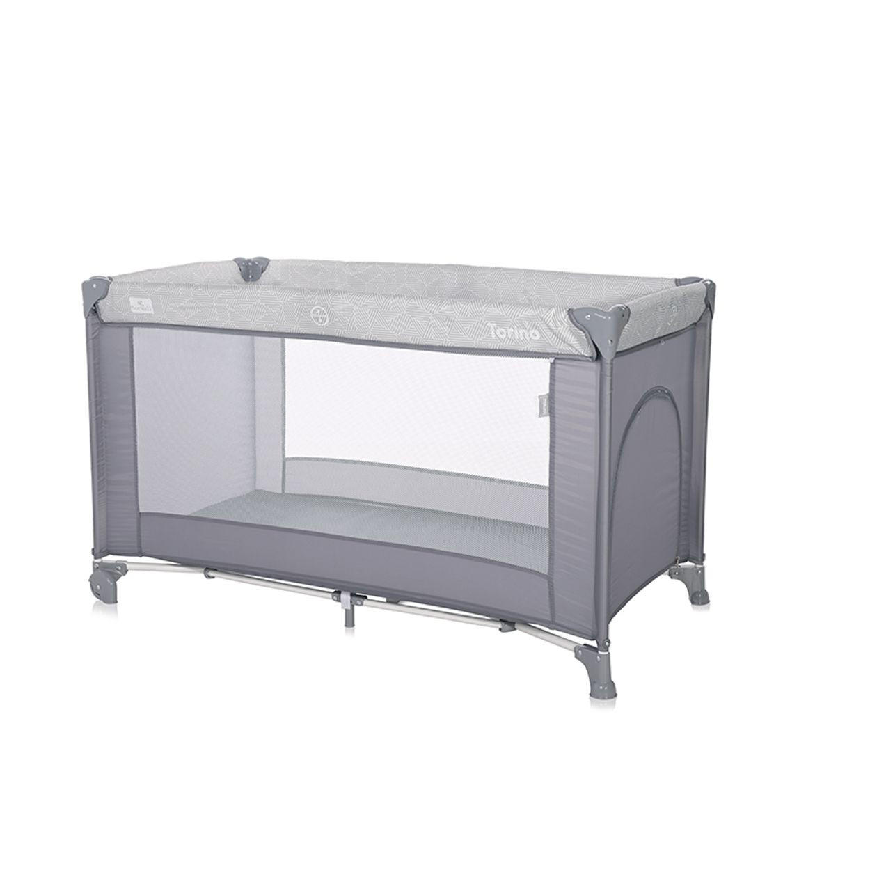 REISEBETT Torino silber Laufstall seitlicher Eingang, Tragetasche, Faltmatratze - Silberfarben, Kunststoff (60/120cm) - Lorelli