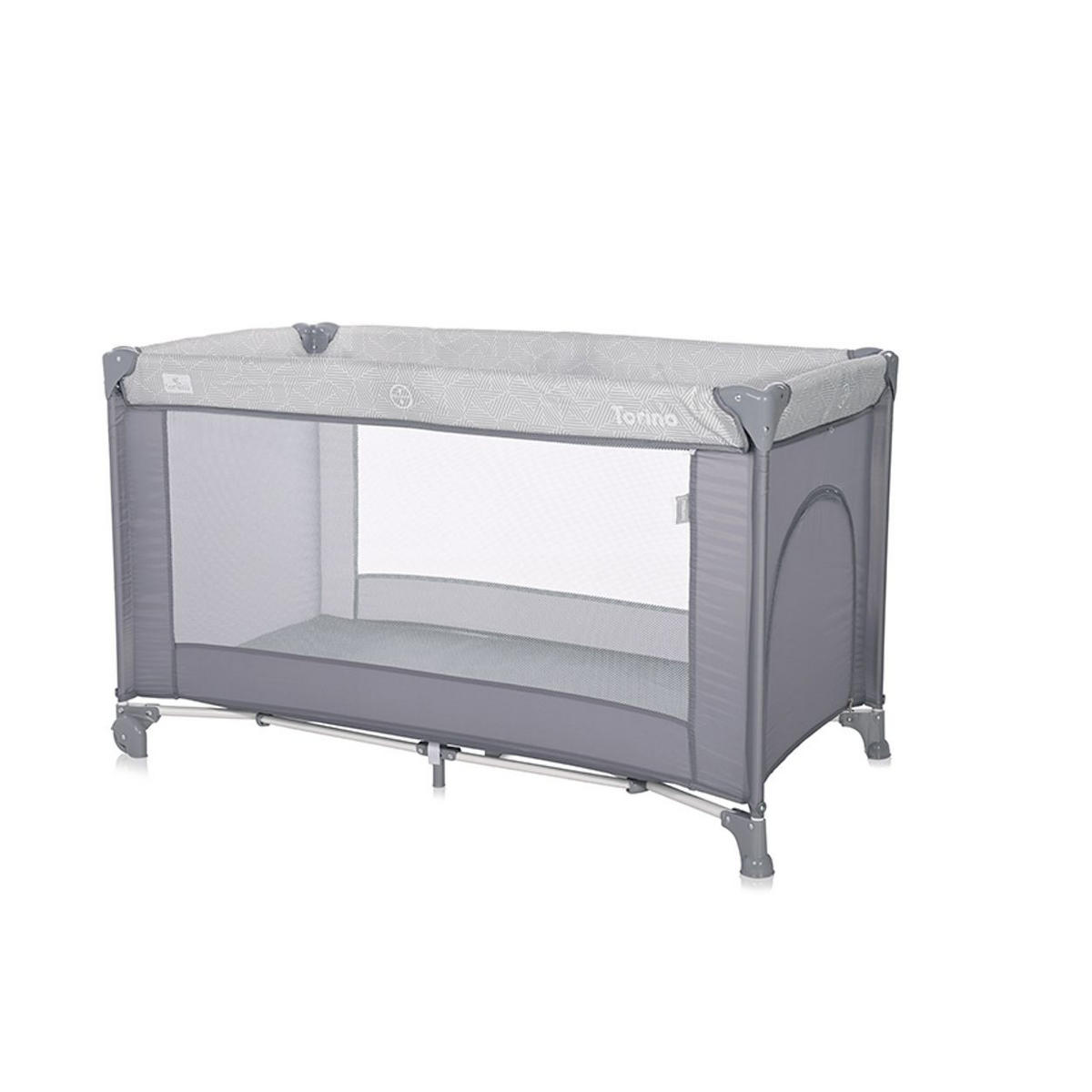 REISEBETT Torino silber Laufstall seitlicher Eingang, Tragetasche, Faltmatratze - Silberfarben, Kunststoff (60/120cm) - Lorelli