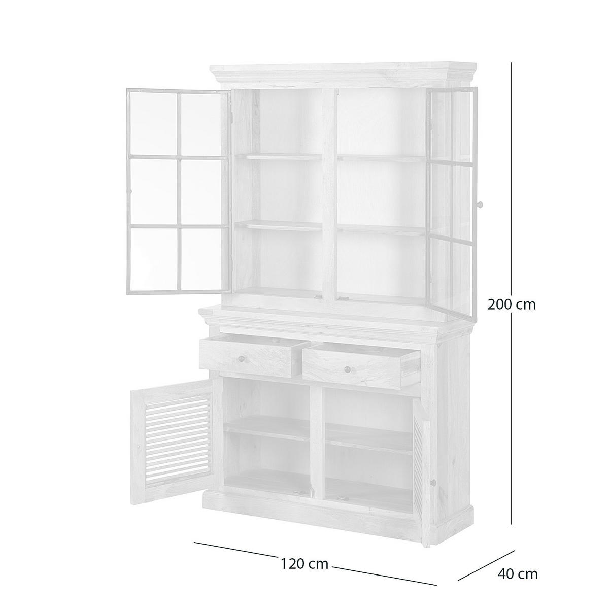 BUFFET - Mango massiv / Eisen - Naturfarben, Holzwerkstoff (120/200/40cm) - home24