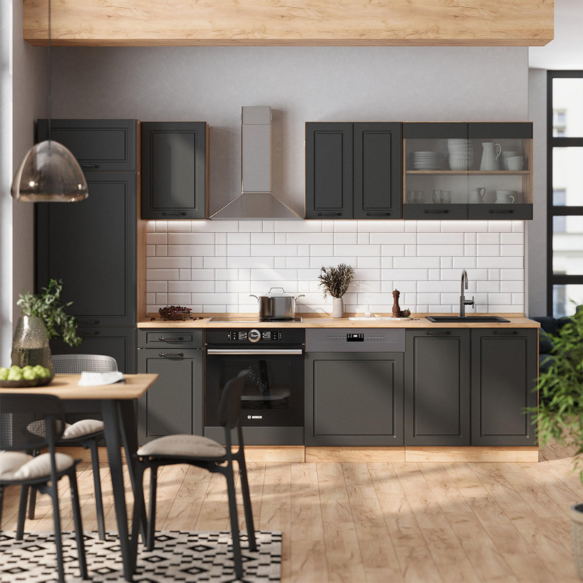 Honigeiche/Anthrazit, Holzwerkstoff (300/81.6/46cm) - Vicco