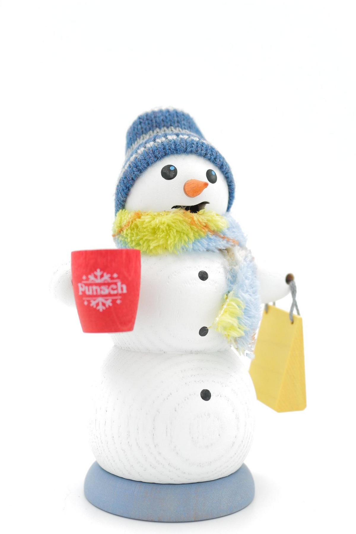 RAUCHFIGUR Schneemann mit Glühweintasse 13 cm - Multicolor, Holz (6/13/10cm)