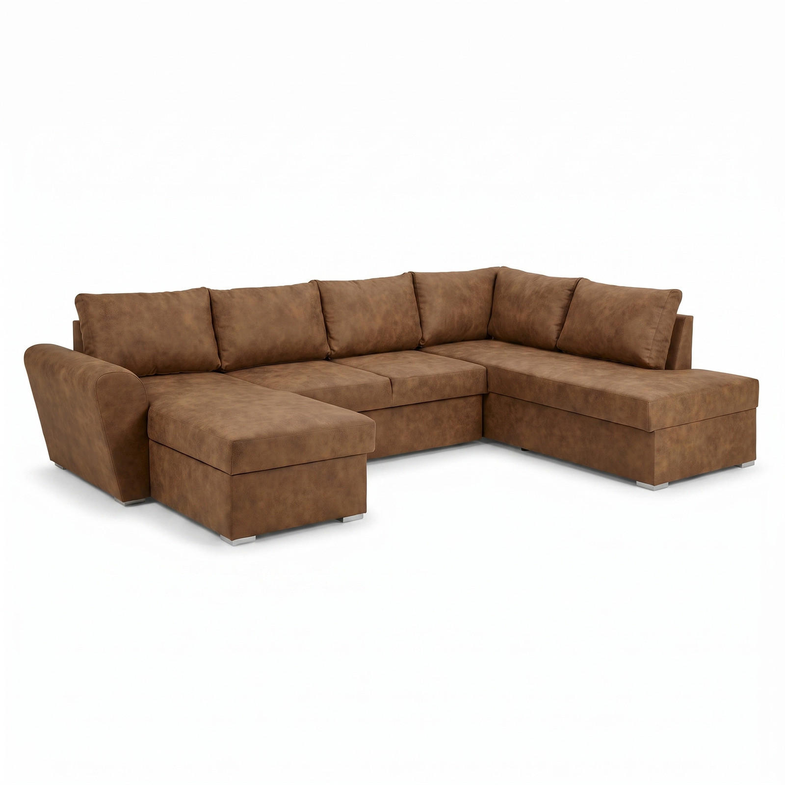 ECKSCHLAFSOFA, Stefan, Braun, Kunstleder, links, 203 x 160 x 85 cm - Braun, Leder/Textil (203/160cm) - ebuy24