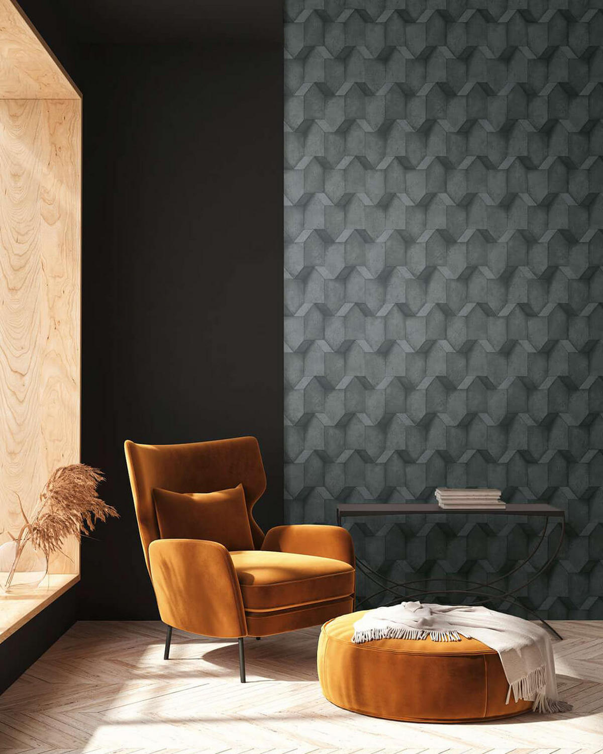 VLIESTAPETE Grau 53/1005 cm - Schwarz, Textil (53/1cm) - KUNSTLOFT