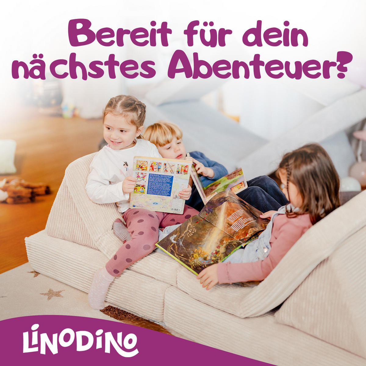 KINDERSOFA Spielparadies - Beige, Textil (66/52/150cm) - Linodino