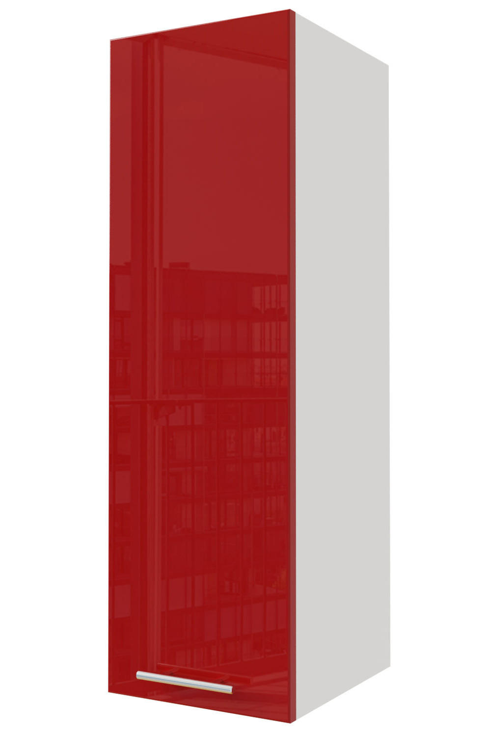 HÄNGESCHRANK Brerra W4/30 Weiß / RAL 3002 karminrot Hochglanz 30 / 32,5 / 96cm - Rot/Weiß, Holz/Holzwerkstoff (30/96/32.5cm) - Feldmann-Wohnen
