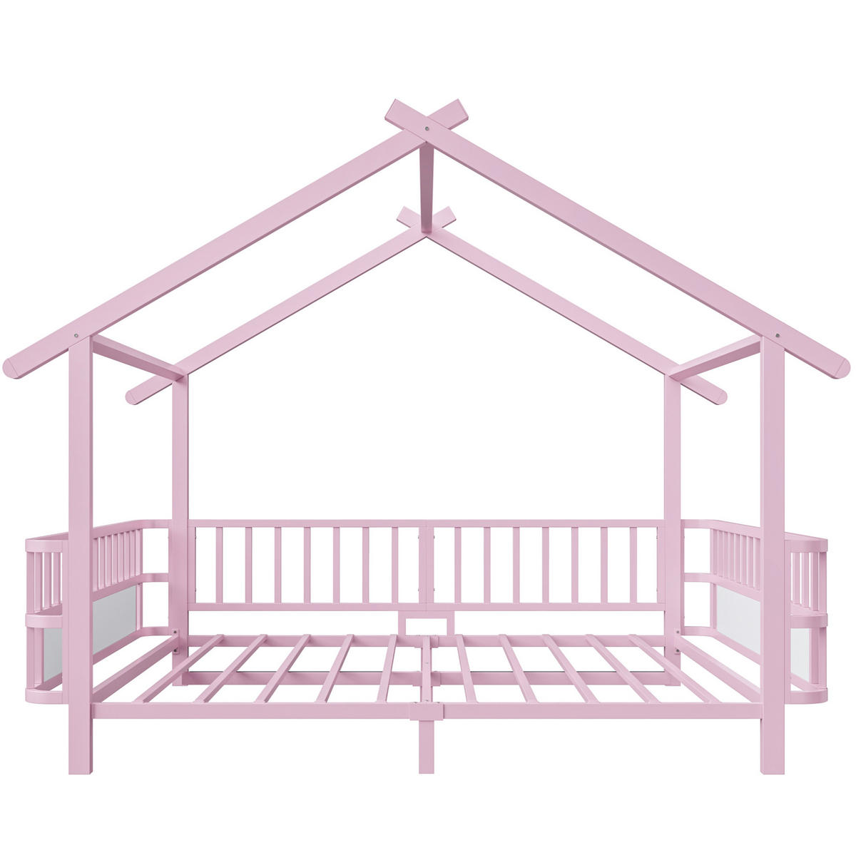 KINDERBETT 140/200 cm Rosa mit Sicherheitsgitter aus Metall - Rosa, Metall (140/200cm) - MIVRAY
