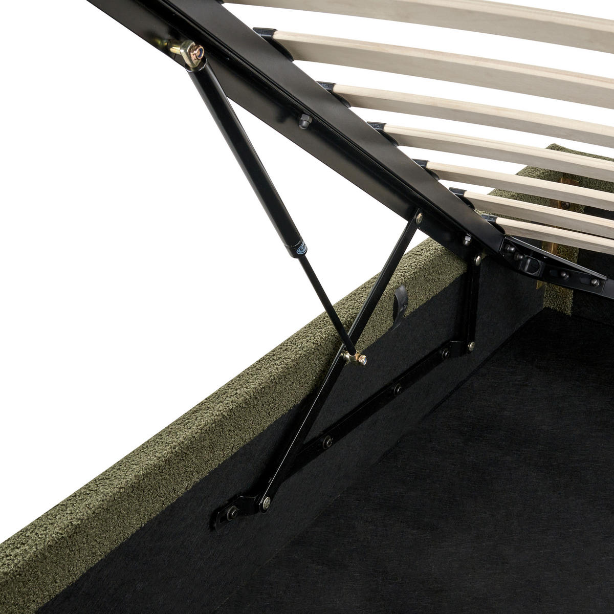 BETT Bouclé 160/200 cm Dunkelgrün Dinan - Grün, Textil (160/200cm) - Beliani
