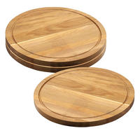 SCHNEIDEBRETT, 3 Stück, Eiche - Ø 40cm, Stärke 2,5cm - Naturfarben, Holz (40/40cm) - Kesper