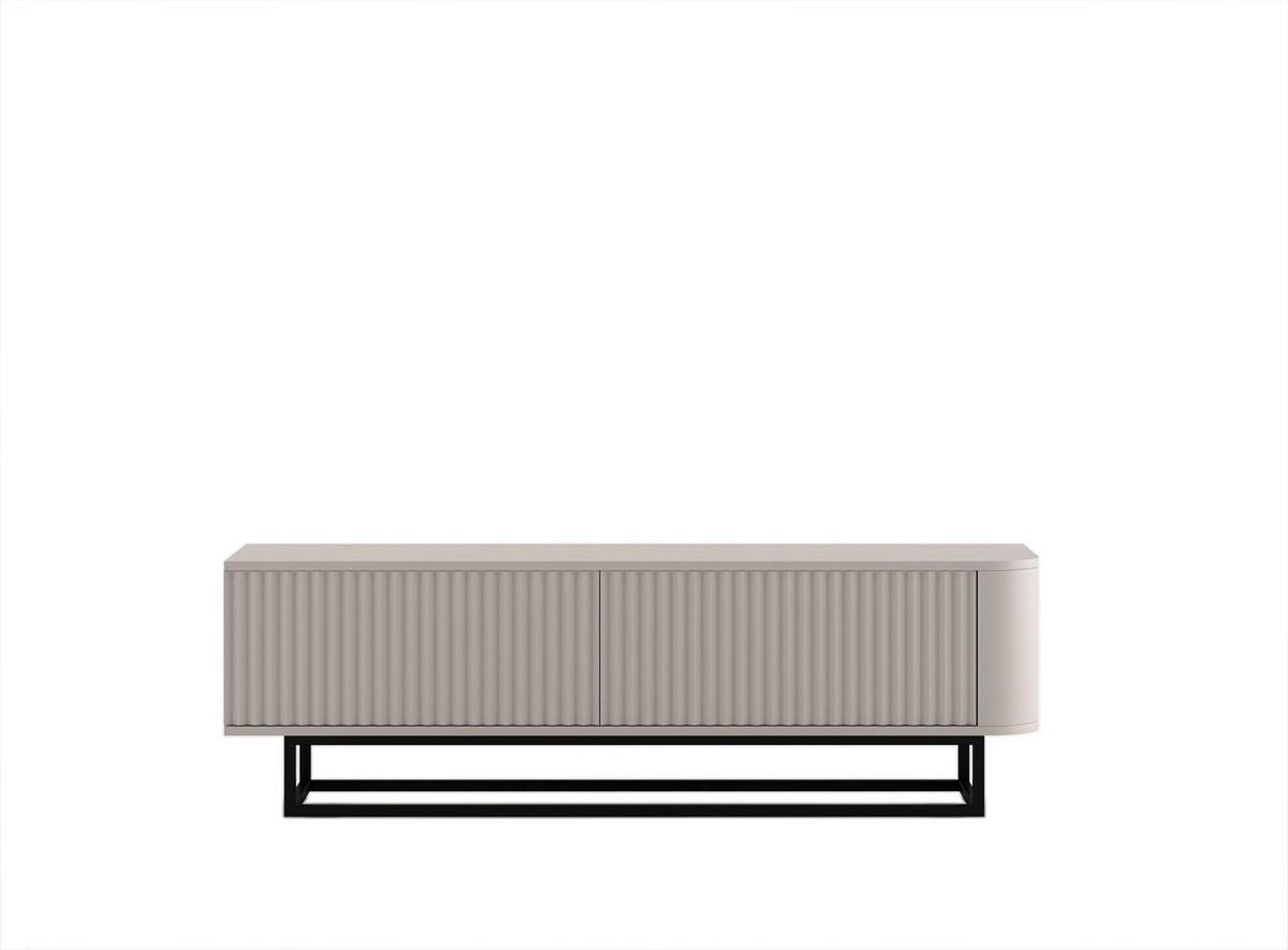 TV STOLÍK Aurora kašmírový matný 140 cm s kovovým rámom - čierna/kašmírová, kov/kompozitné drevo (140/44/35cm) - Meble Lindner