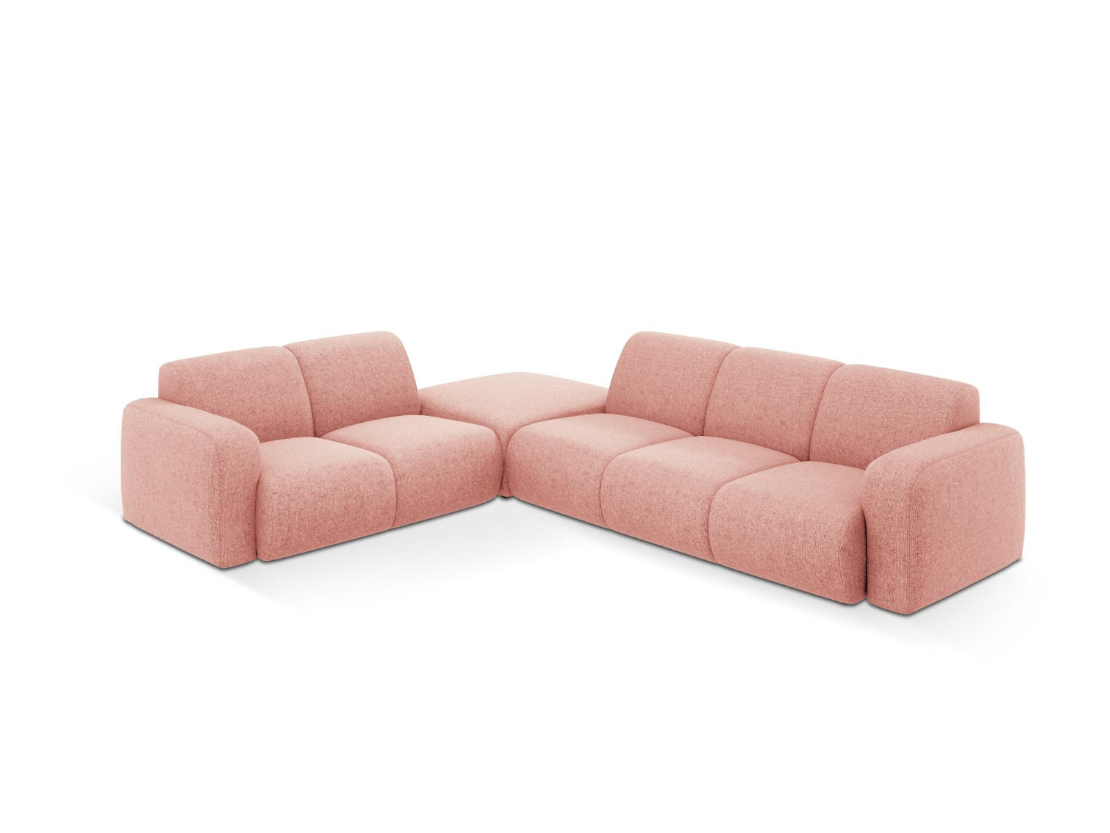 ECKSOFA links Molino aus Chenille-Stoff rosa 6 Sitzplätze - Pink, Textil (250/315cm) - Micadoni