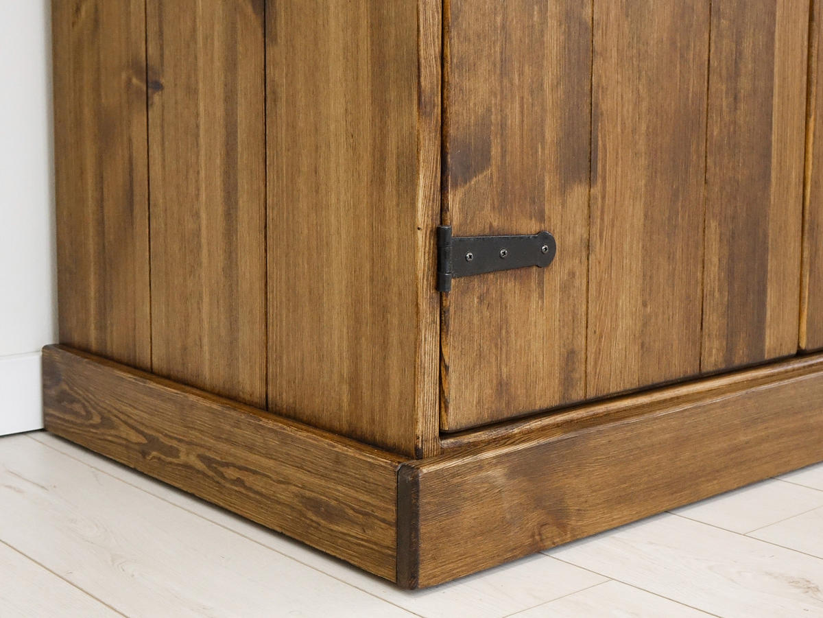KLEIDERSCHRANK aus Massivholz Rustyk 3D - Dunkelbraun/Schwarz, Holz (155/190/60cm) - Seart