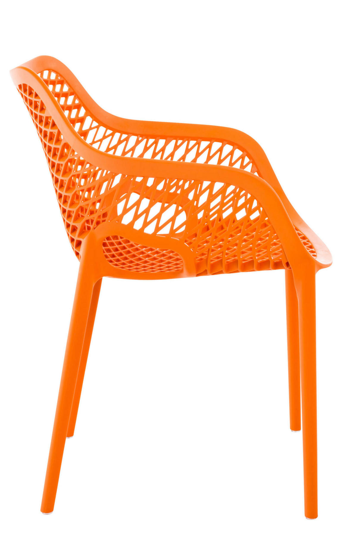 GARTENSTUHL 4er Set Kunststoff orange - Orange, Kunststoff (57/81/60cm) - CLP
