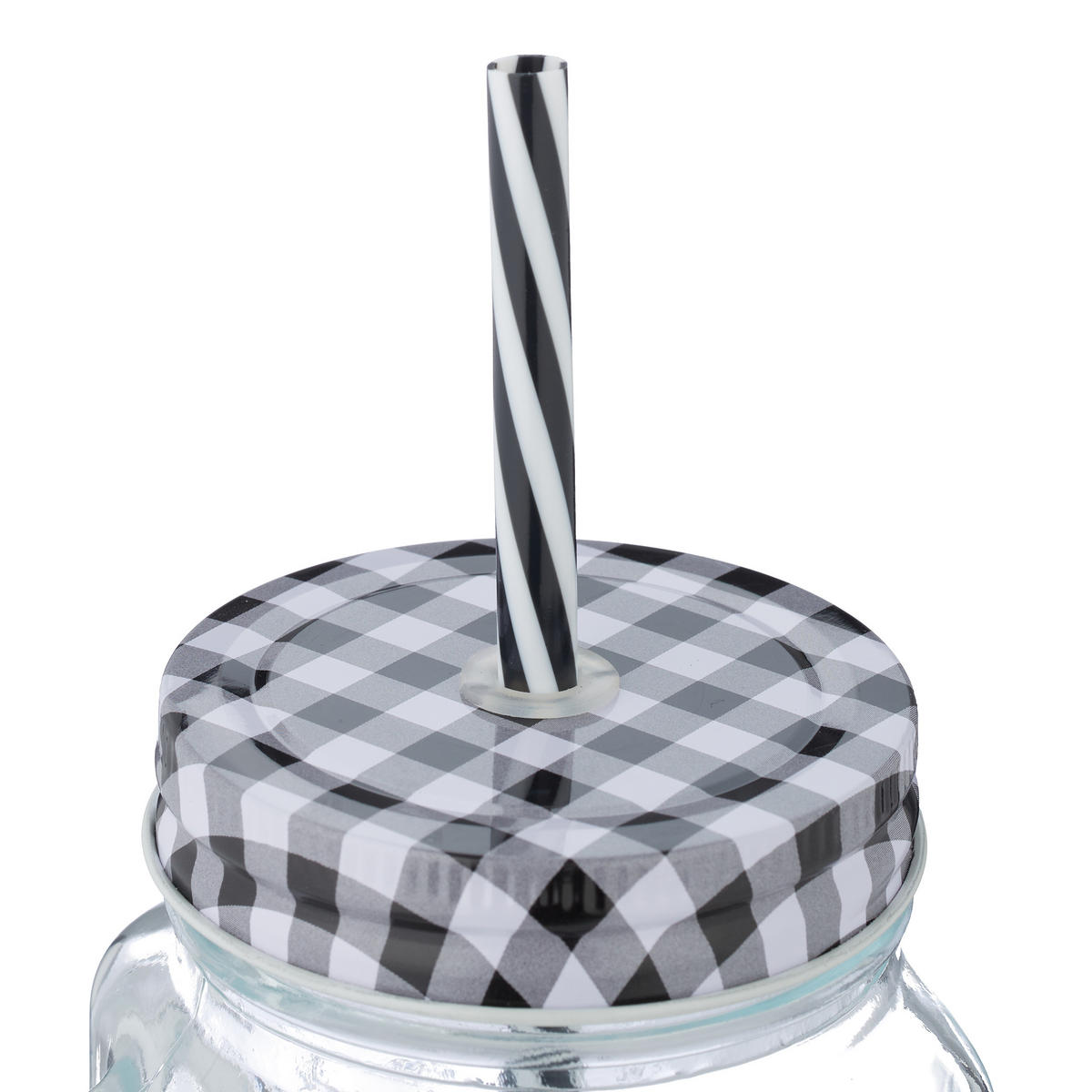 8XTRINKGLAS - Schwarz/Weiß, Glas/Metall (0.5L) - Relaxdays