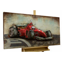 METALLBILD Rot 120/60 cm - Rot, Metall (7/60cm) - KUNSTLOFT