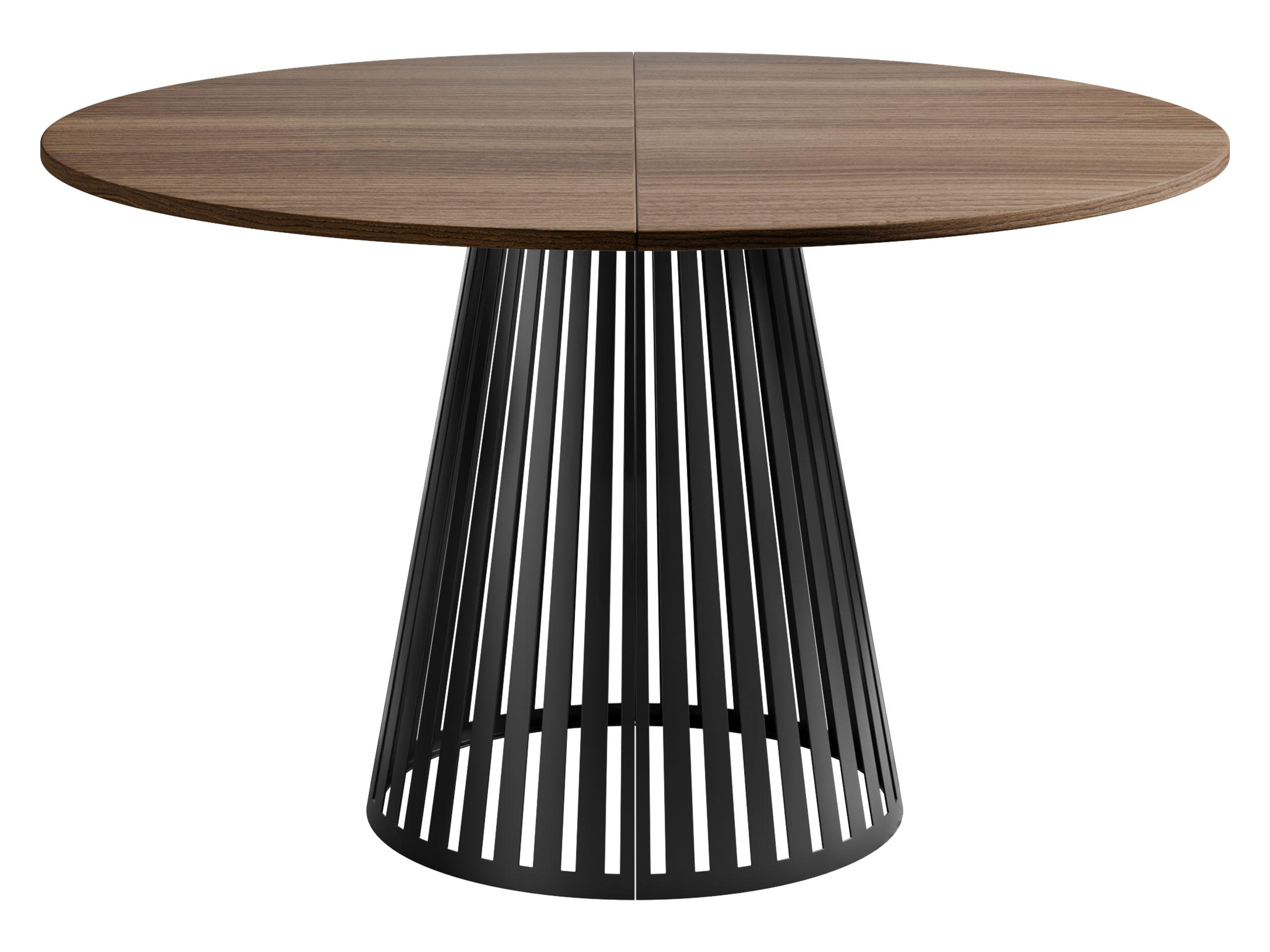 ESSTISCH ausziehbar Cone 100 - Nussbaumfarben/Schwarz, Holzwerkstoff/Metall (100/100/76cm) - MIRJAN24